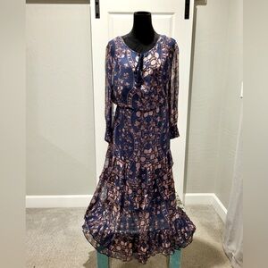 Gorgeous blue floral Sundance dress size XXL.